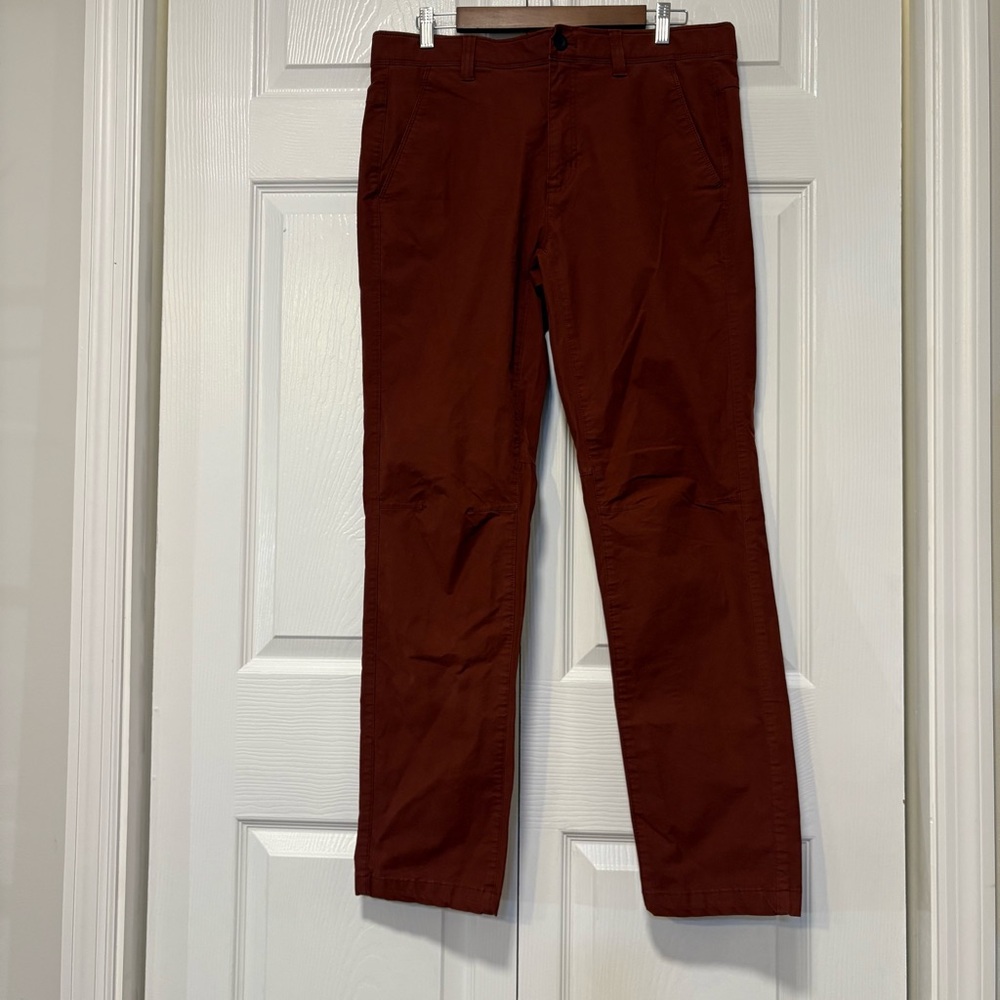 Eddie Bauer Stretch Chino Pants Men’s 34x30 Rust Brown Slim Fit